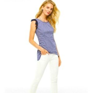 Cabi Lace Flutter Peplum Top